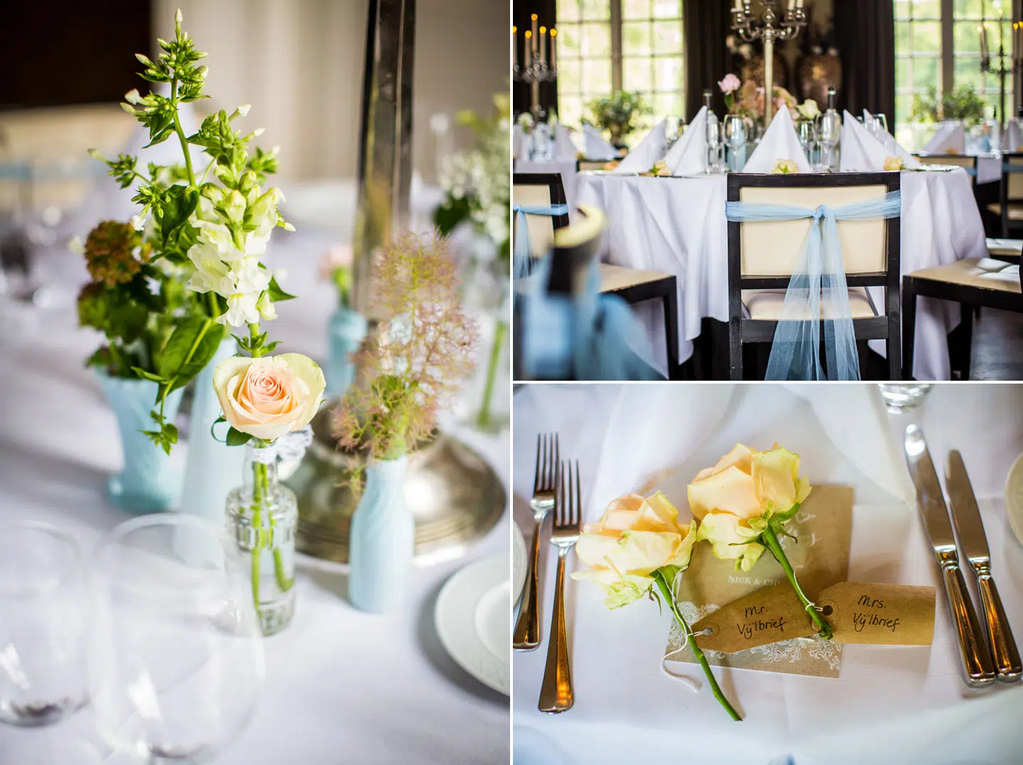 Diner tijdens een bruiloft bij Kasteel Henkenshage