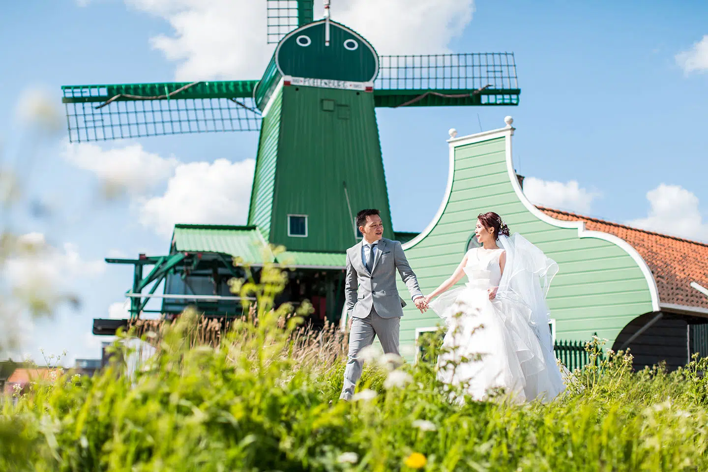 Netherlands windmill pre-wedding