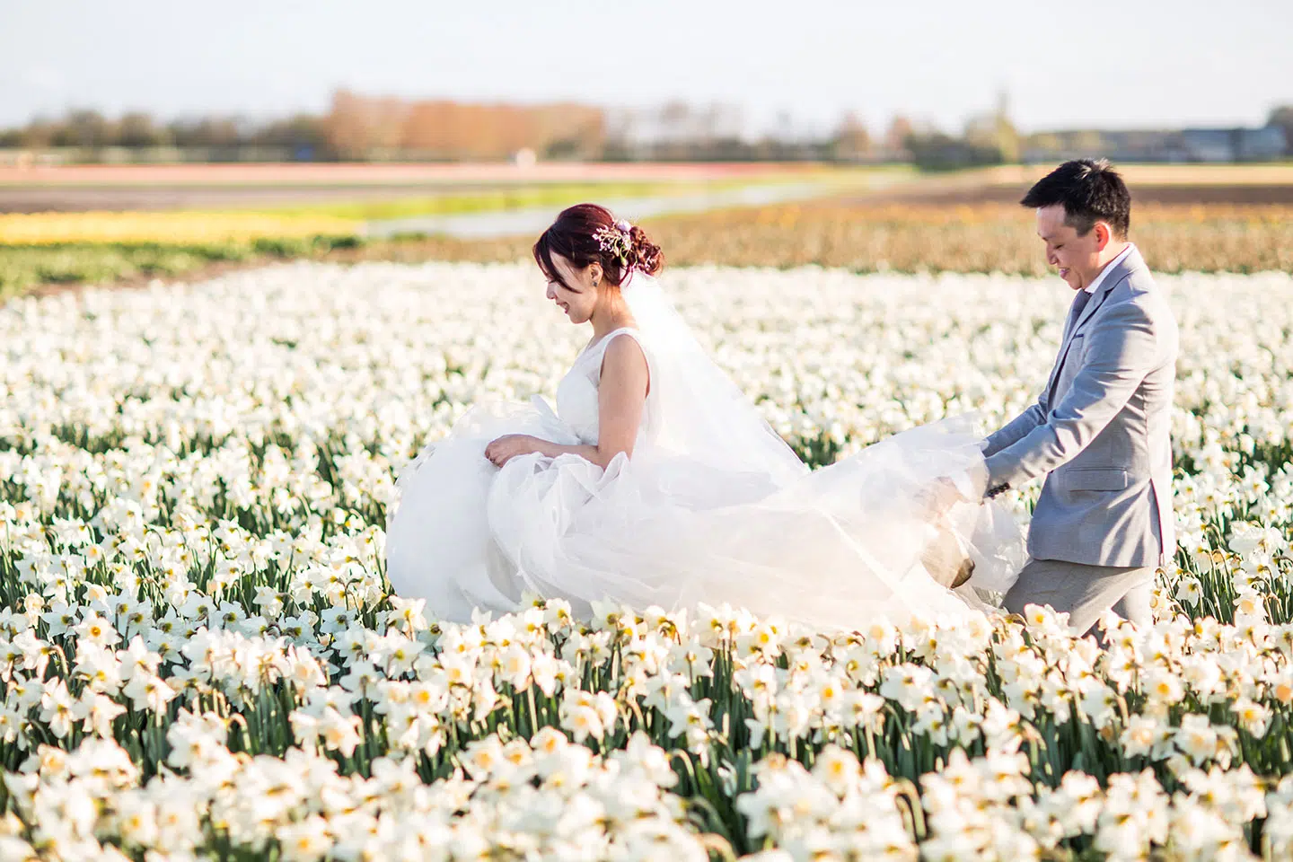 Tulip fields Netherlands pre-wedding