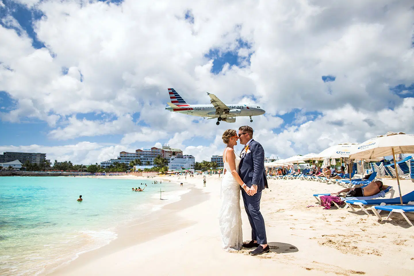 Wedding photoshoot at Maho beach