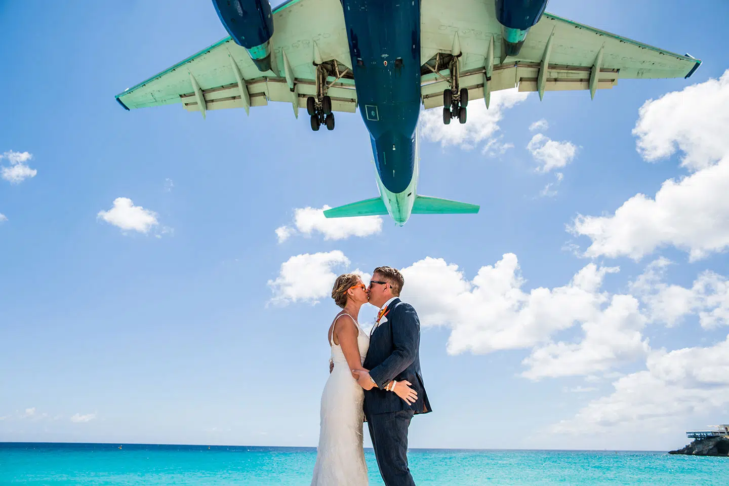 Wedding photography at Maho Beach