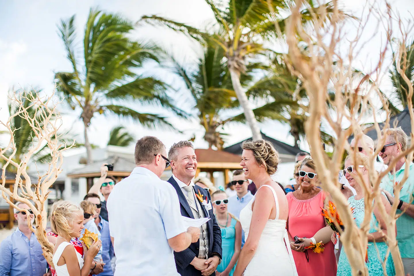 Beach wedding ceremony in St. Maarten, caribbean