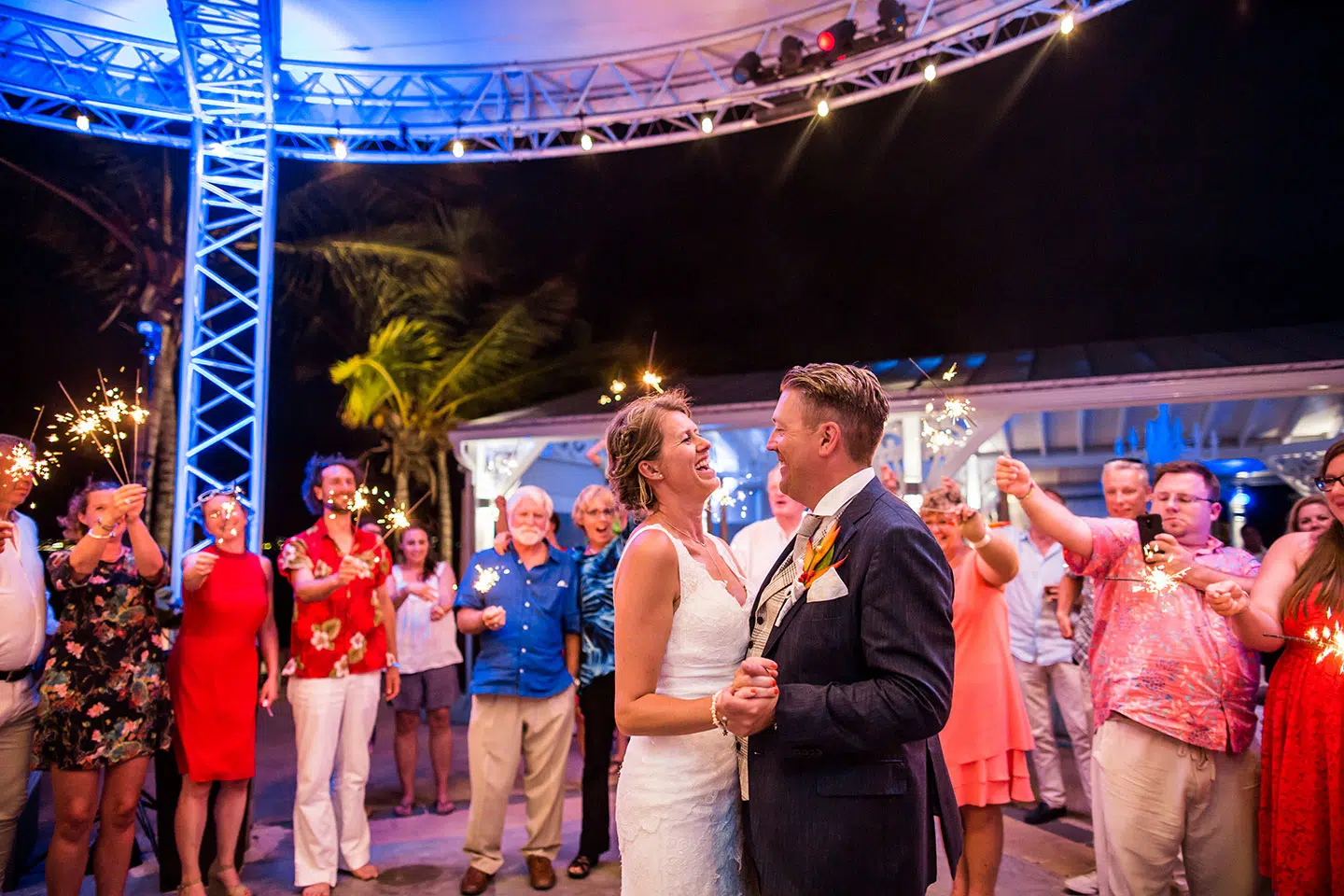 Caribbean wedding party at St. Maarten