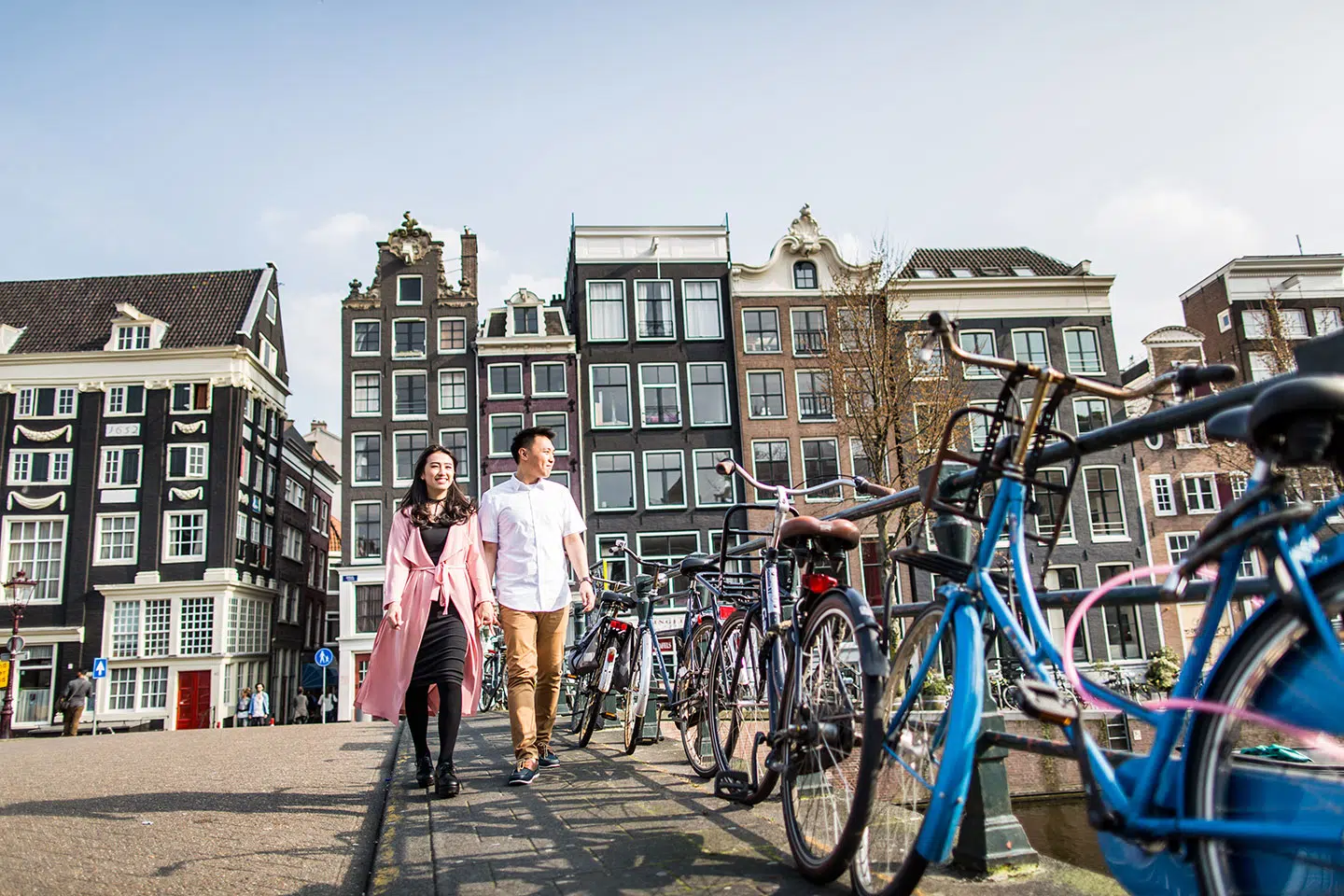 Love shoot in the streets of Amsterdam, the Netherlands