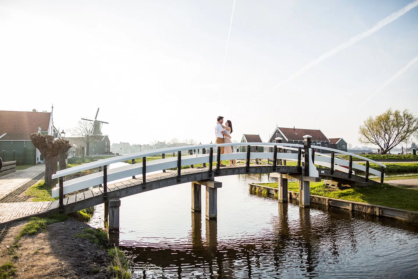 Dutch prewedding shoot with windmill in the background