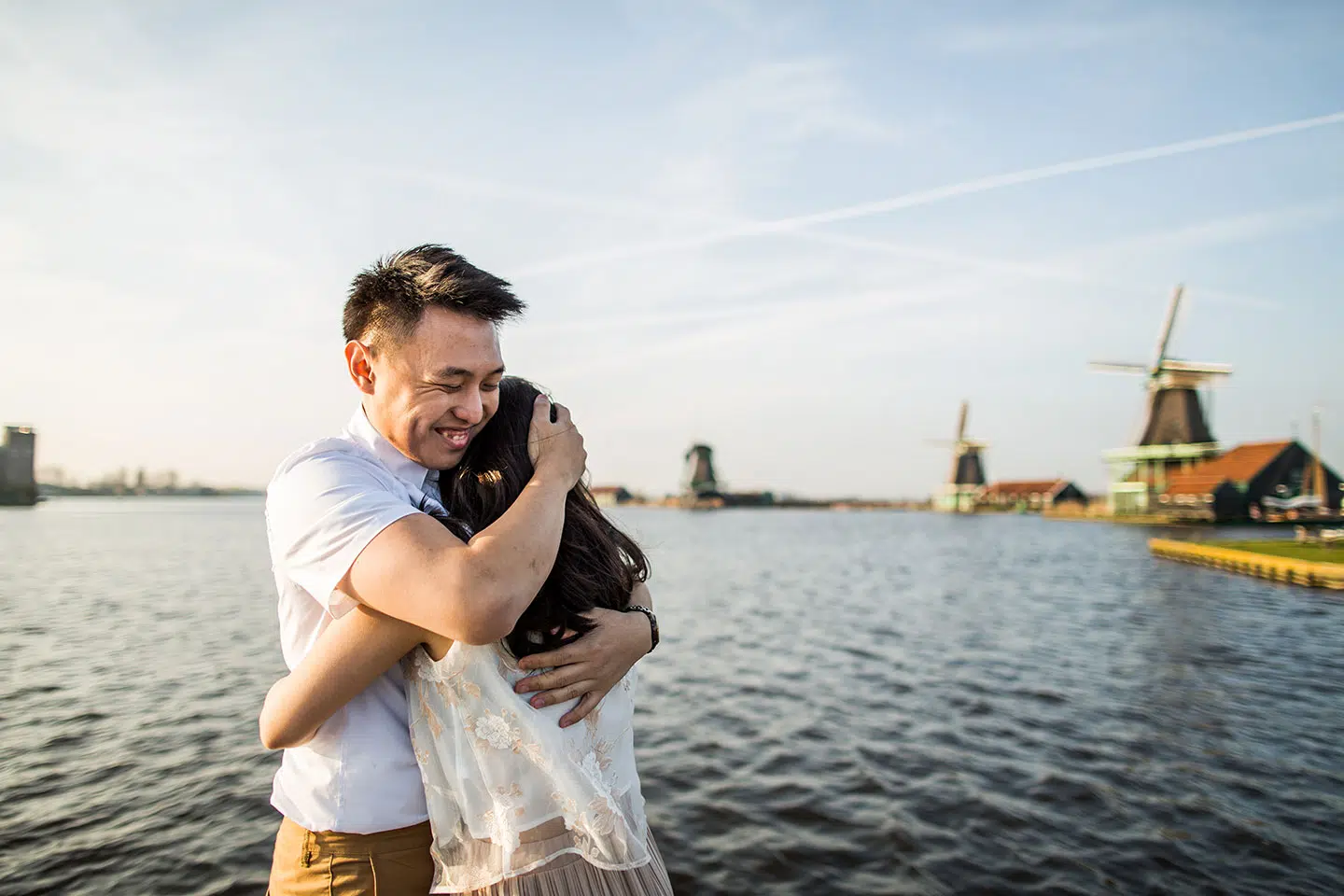 Couple during their proposal in Amsterdam, the Netherlands