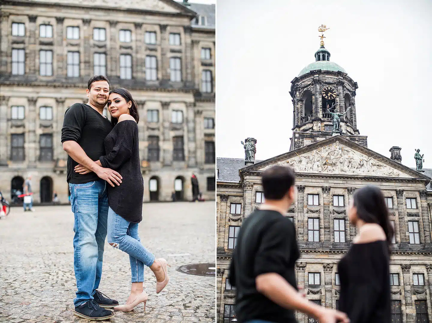 Indian couple during their engagement shoot in Amsterdam, the Netherlands