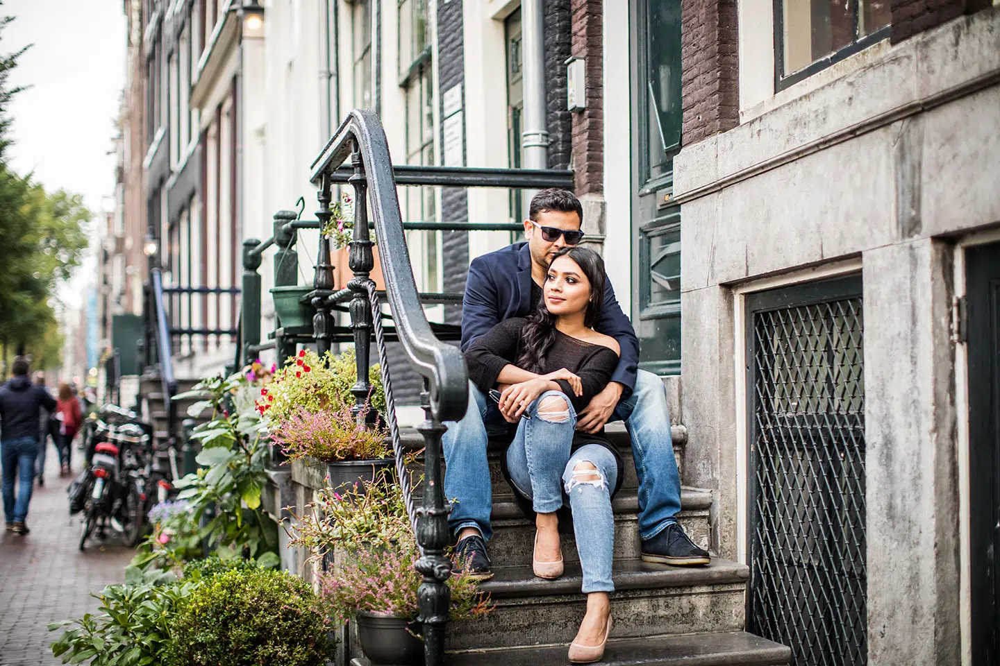 Amsterdam engagement shoot of an Indian couple