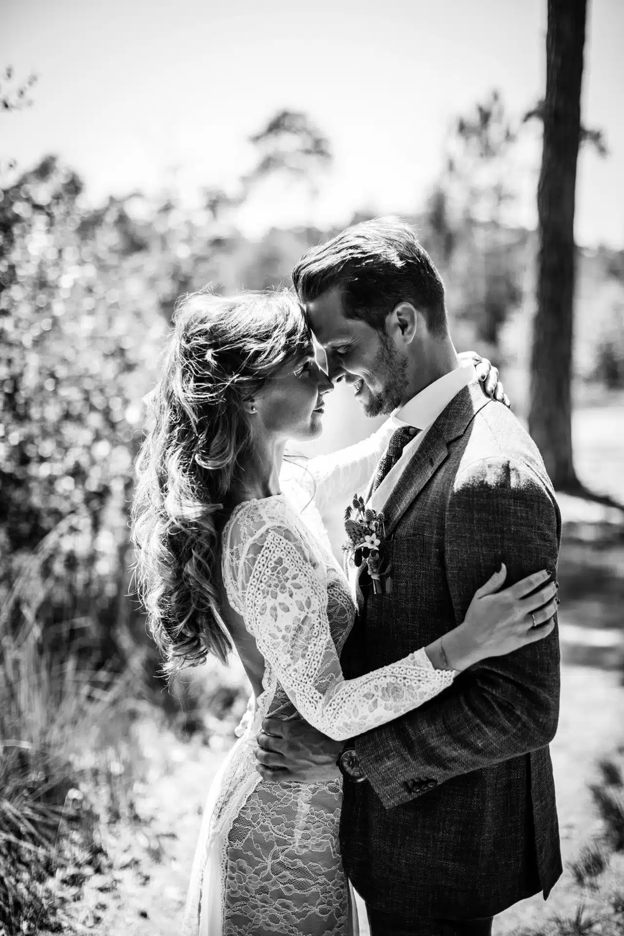 Zwart wit bruidsfotografie