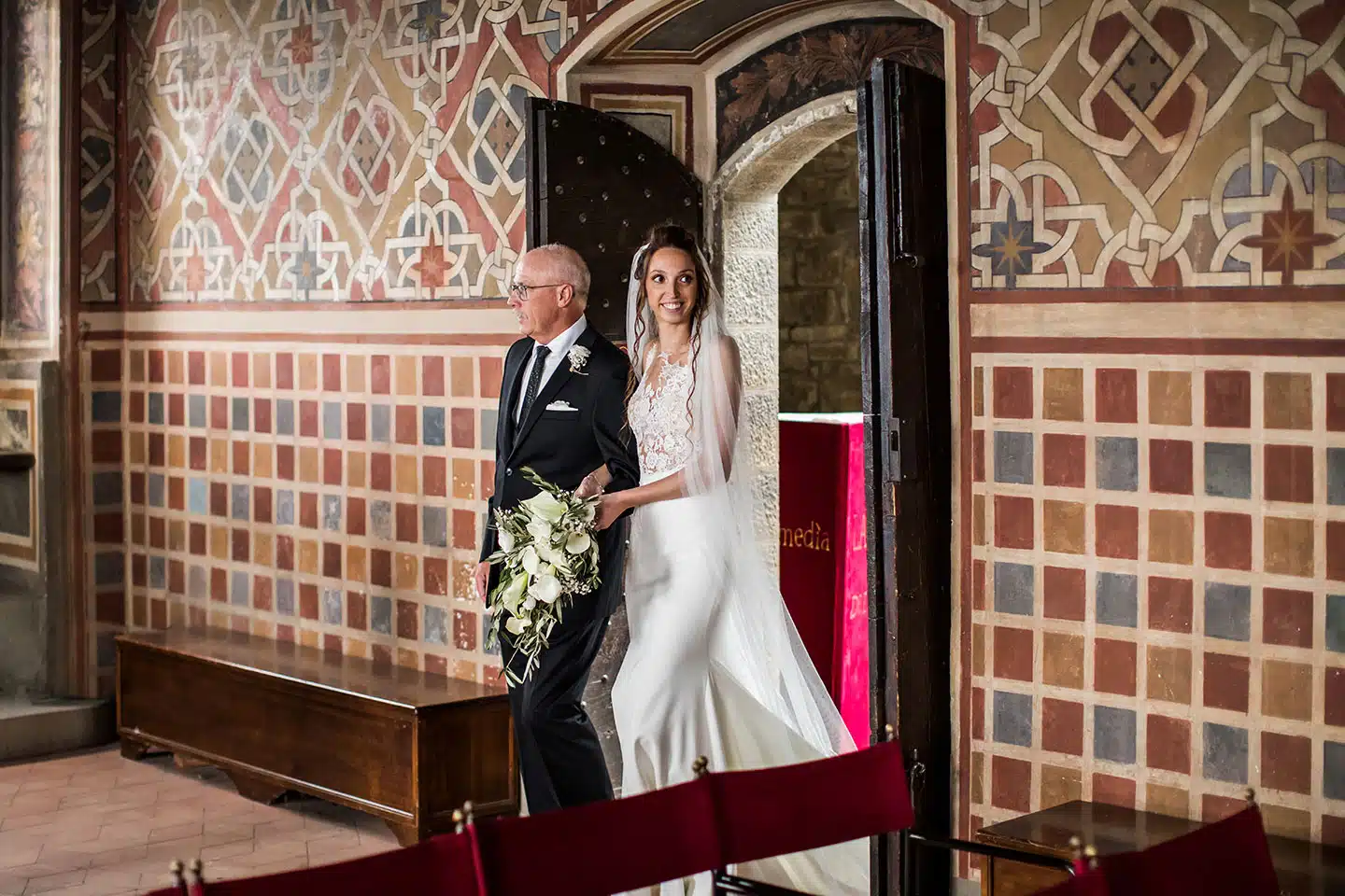 Bride and father Wedding ceremony city hall Poppi