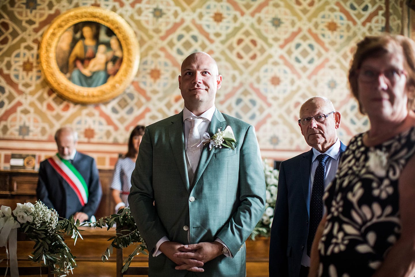 Groom Wedding ceremony city hall Tuscany