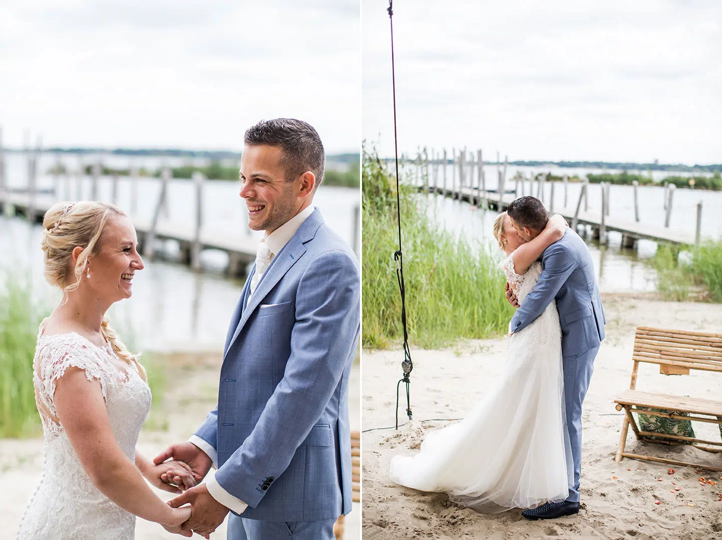 Buiten trouwen op het strand