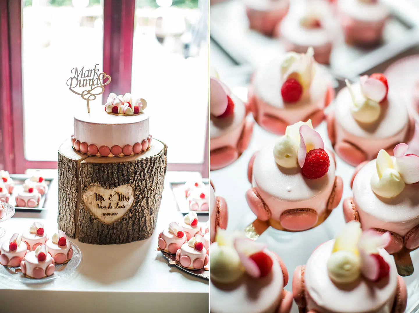 Macarons als bruidstaart tijdens een bruiloft bij Klooster Bethlehem