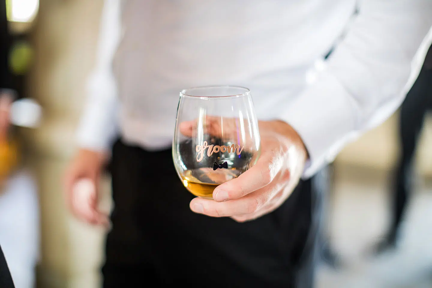 Personalized drink glasses for a wedding