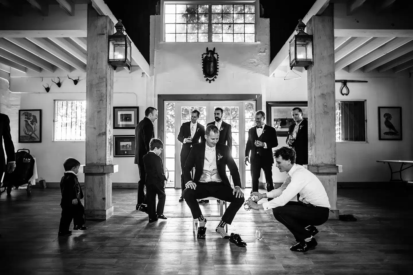 Groom with his best friends during a wedding at Historic Walton House in Florida