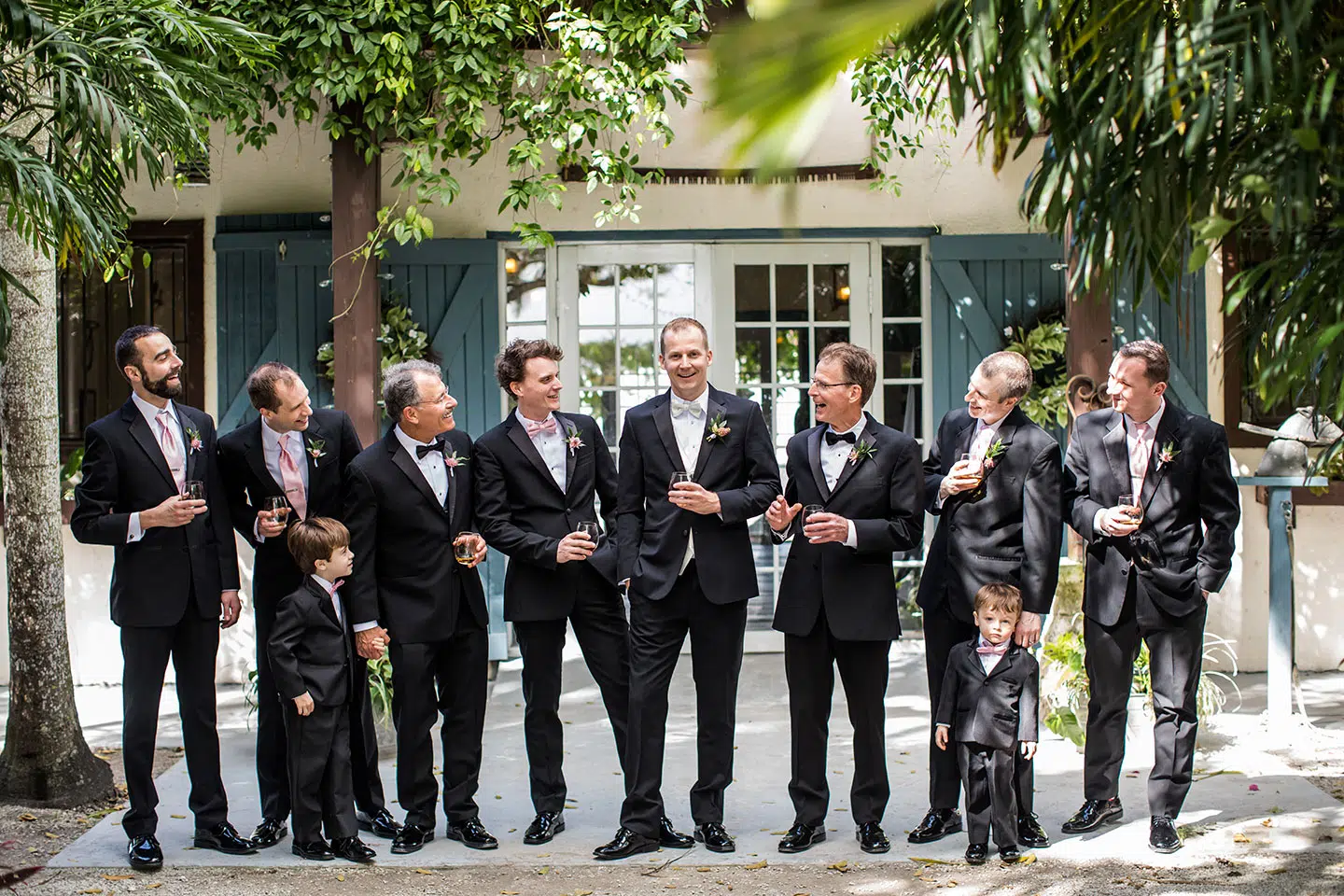 Groom with his best men during a Florida wedding