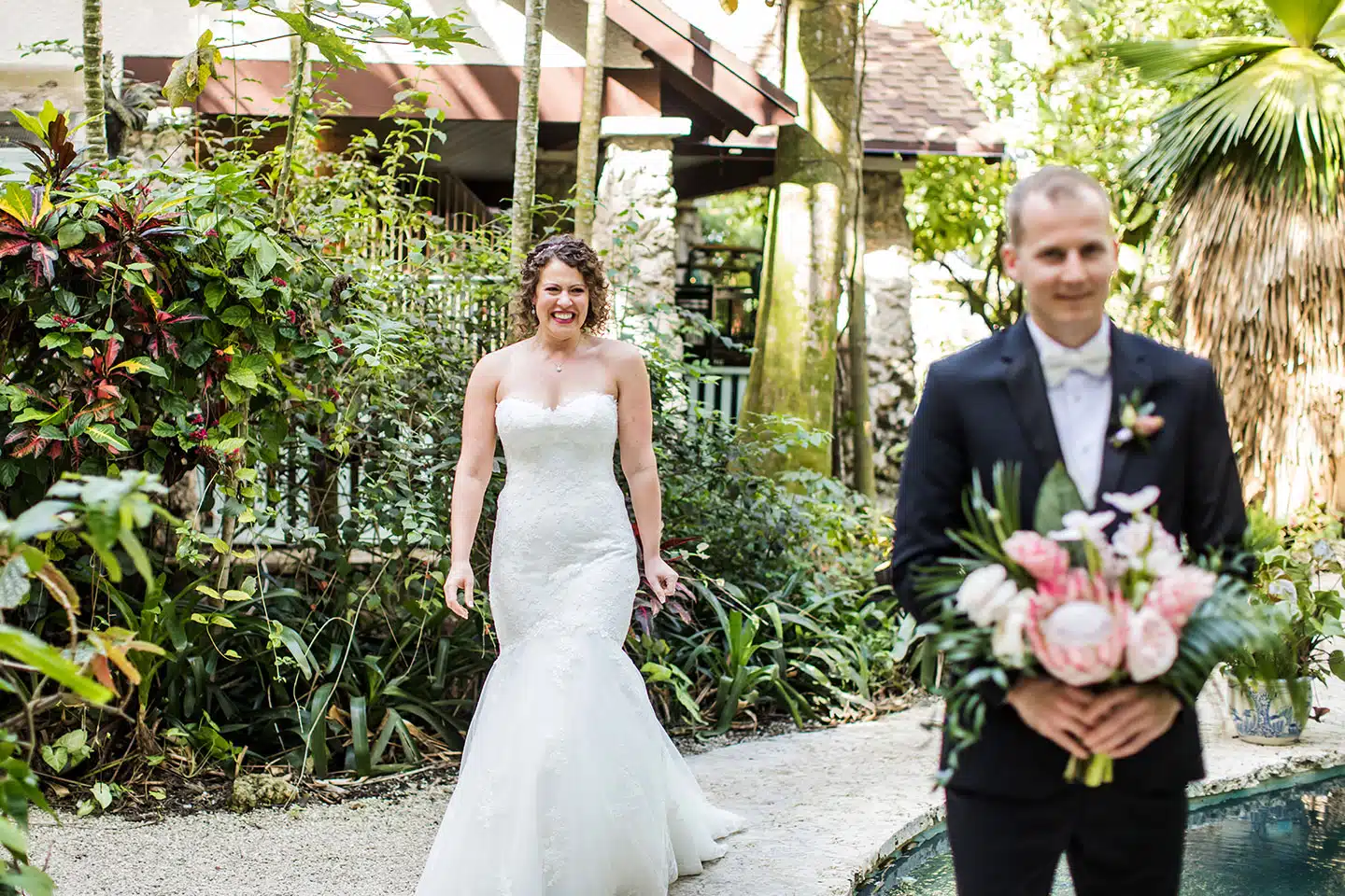 First look of a wedding in South Florida