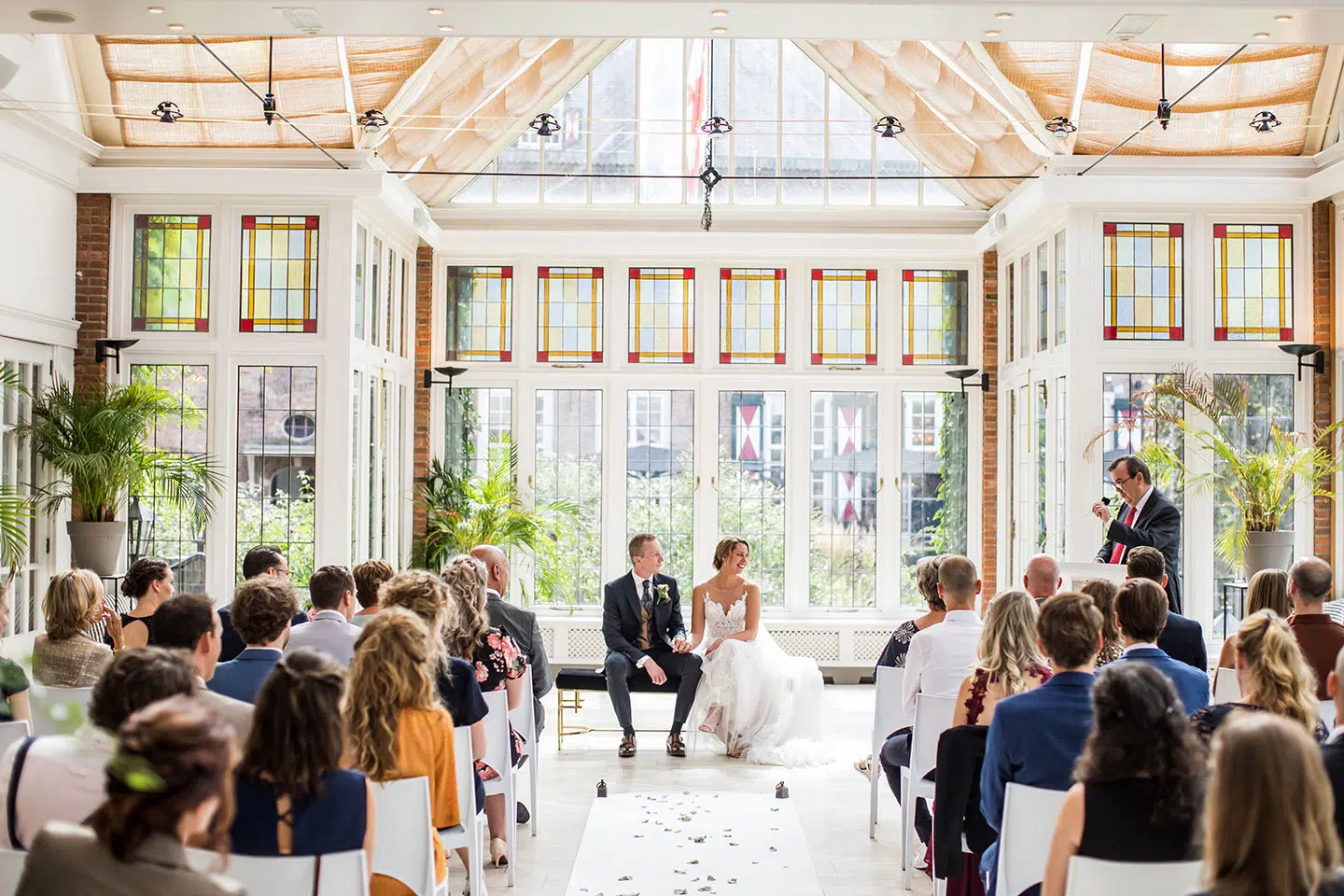 Ceremonie bruiloft bij Kasteel Maurick