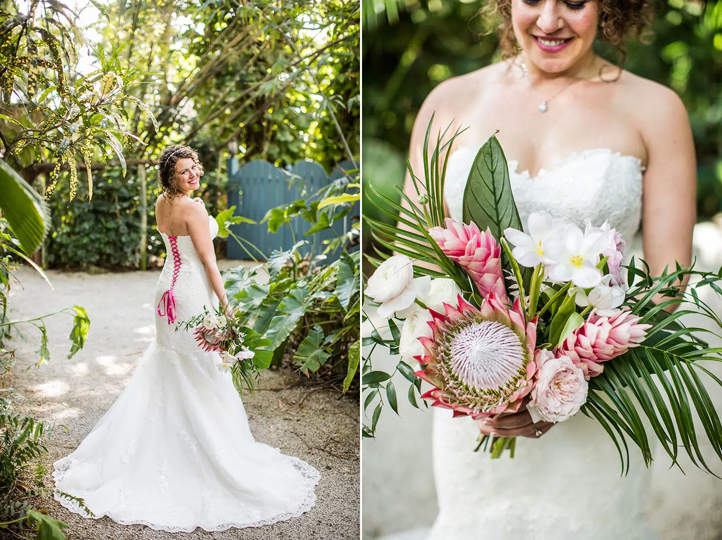 Bride during her wedding at the Walton House in Homestead, Florida