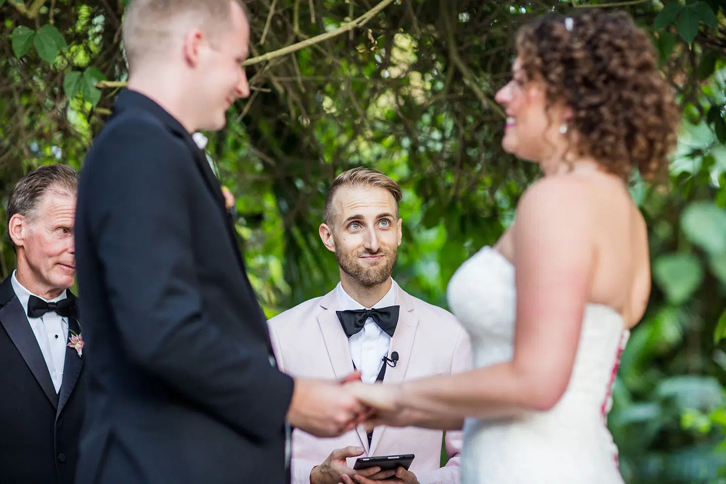 Wedding officiant at a wedding at the Historic Walton House