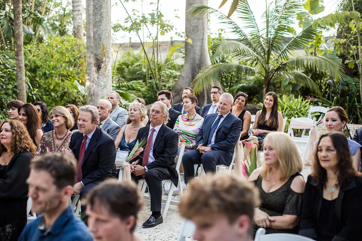 Wedding guests at the Historic Walton House in Homestead, Florida