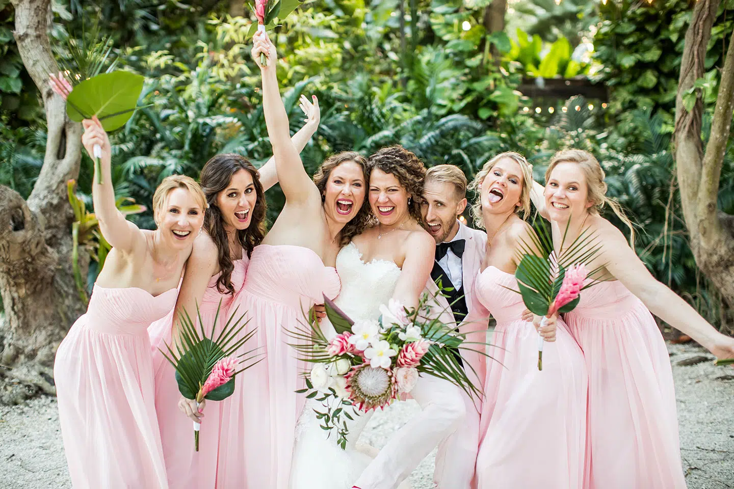Wedding squad during a South Florida wedding in the Keys