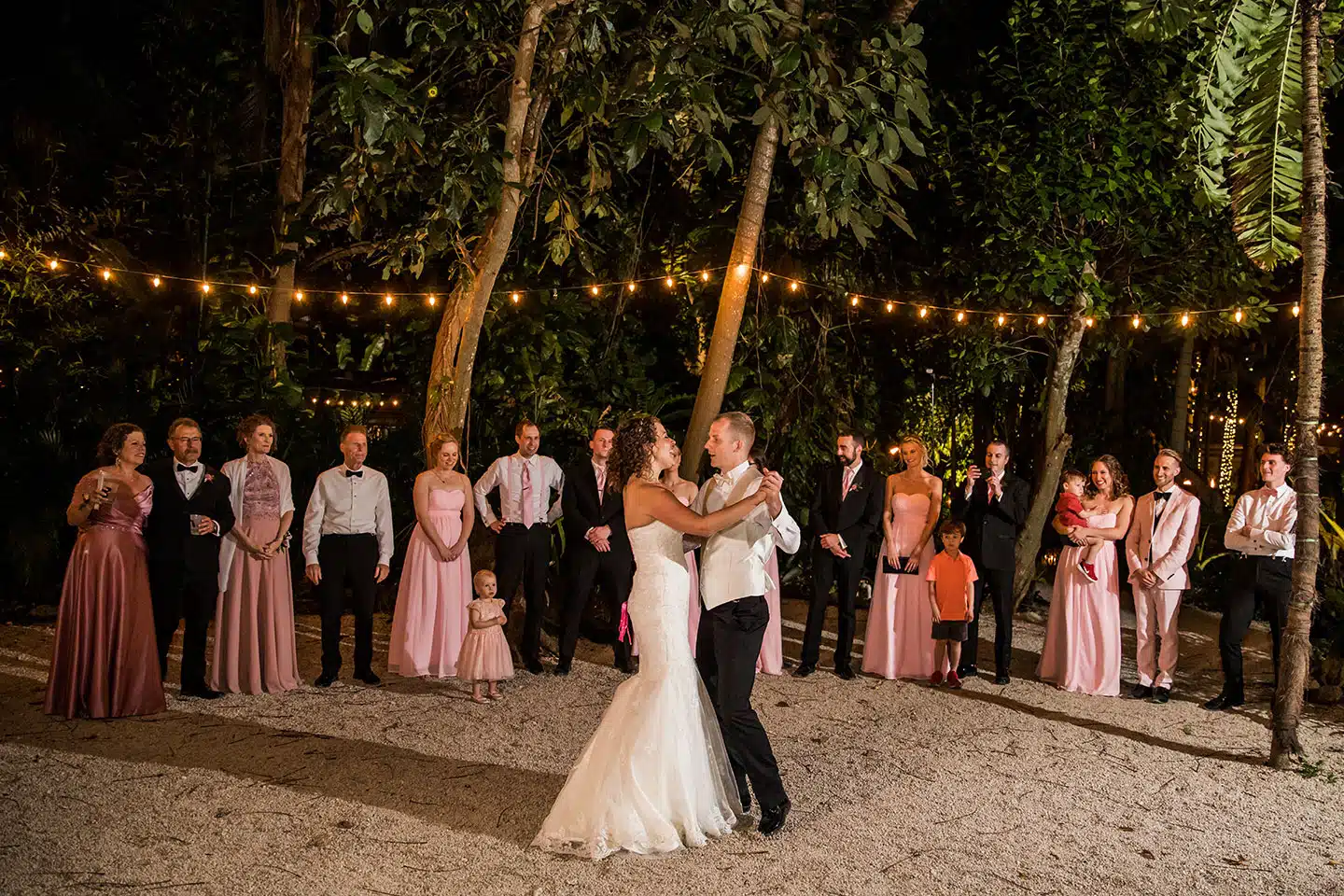 First dance of a wedding in the Florida Keys outdoors