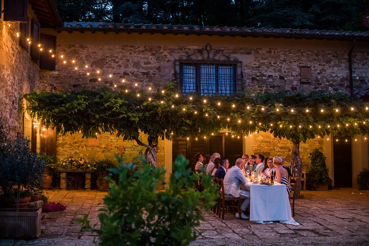Diner huwelijk in Toscane