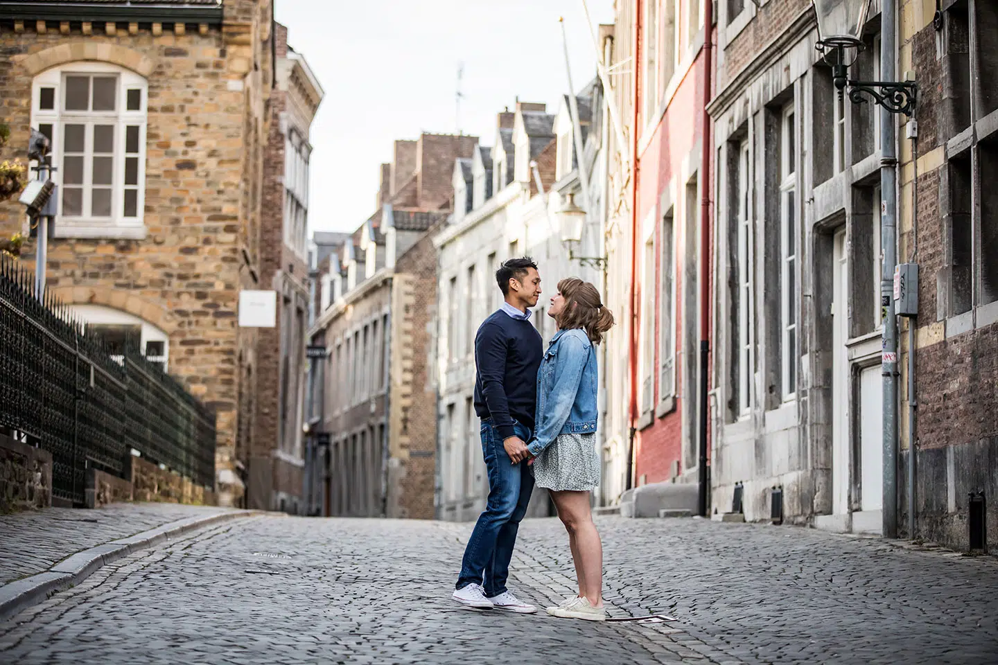 Engagement shoot in the streets of Maastricht, the Netherlands