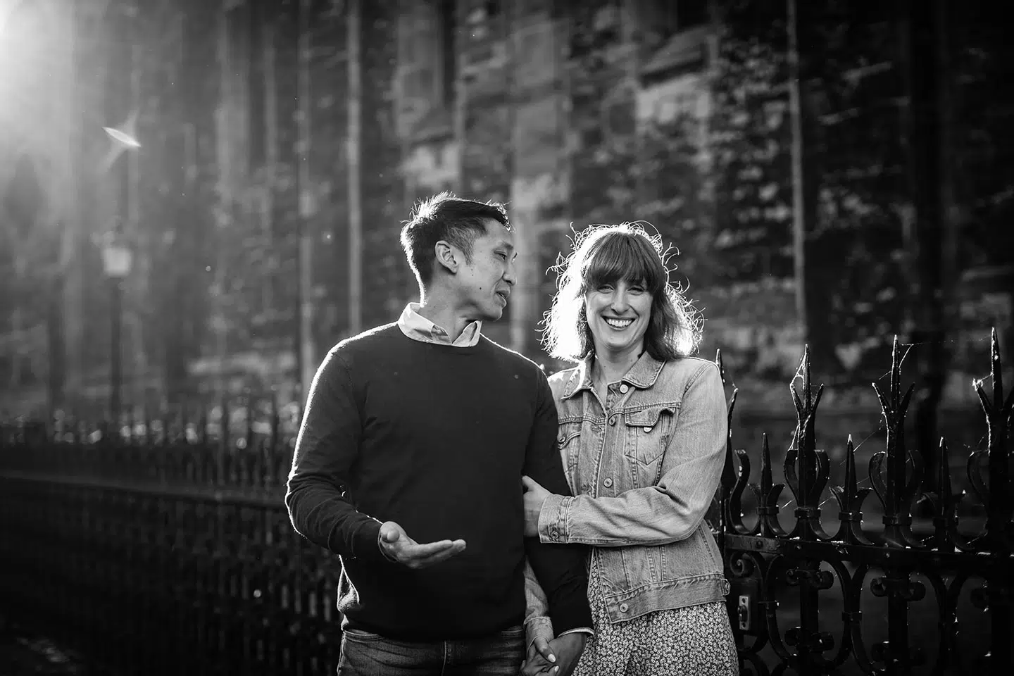 European engagement shoot of an American couple