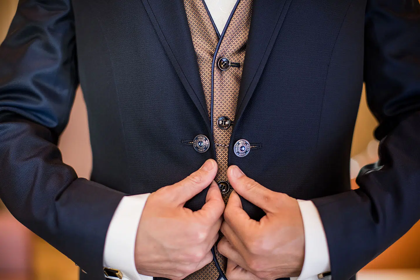 chique trouwpak donkerblauw