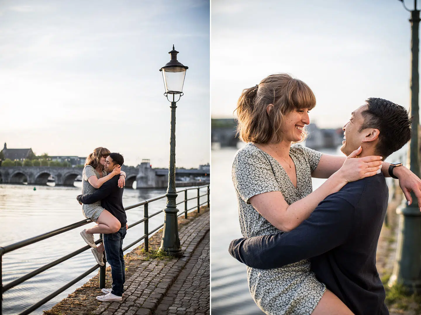 Engagement shoot at the golden hour in Europe