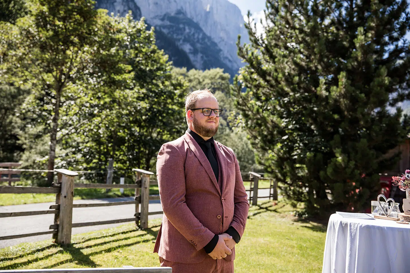 Ceremonie van een bruiloft in Oostenrijk