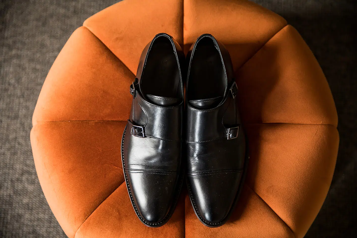 Zwarte trouwschoenen bruidegom met gesp