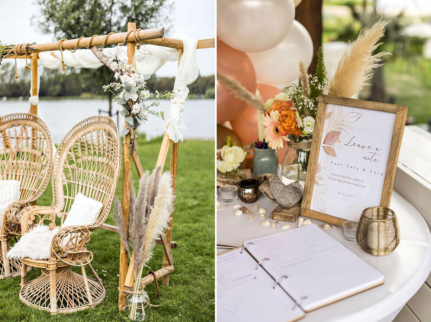 Decoratie op het trouweiland van Breezze in Brielle