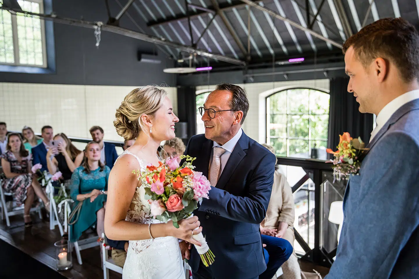 Ceremonie van een huwelijk bij het Ketelhuis