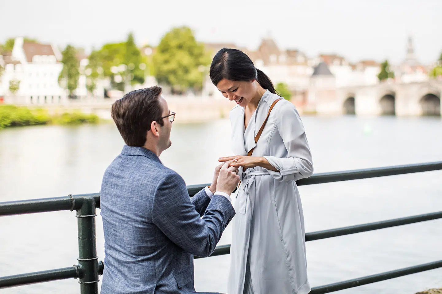 Romantic proposal in Amsterdam, the Netherlands