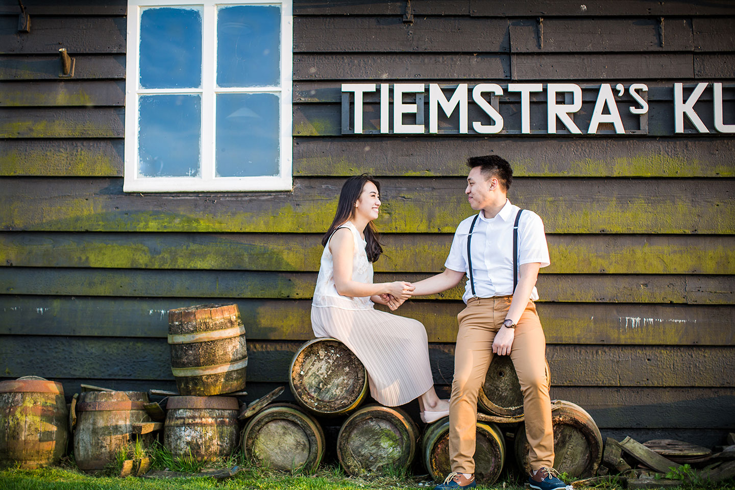 Prewedding shoot at Zaanse Schans village in the Netherlands