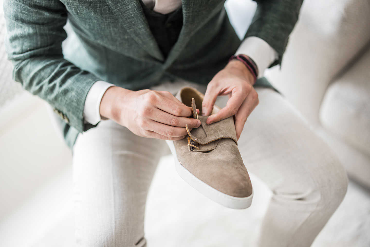 Suede trouwschoenen