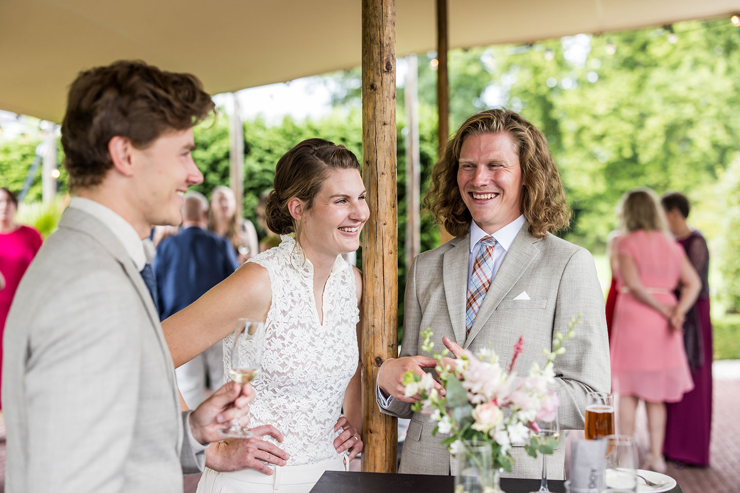 Receptie van een bruiloft bij Oranjerie Sandenburg