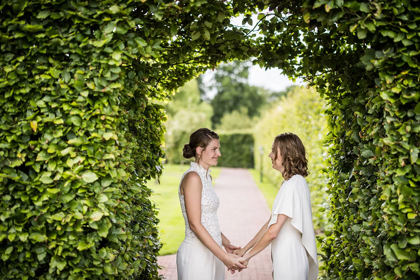 Fotoshoot tijdens een bruiloft bij Oranjerie Sandenburg