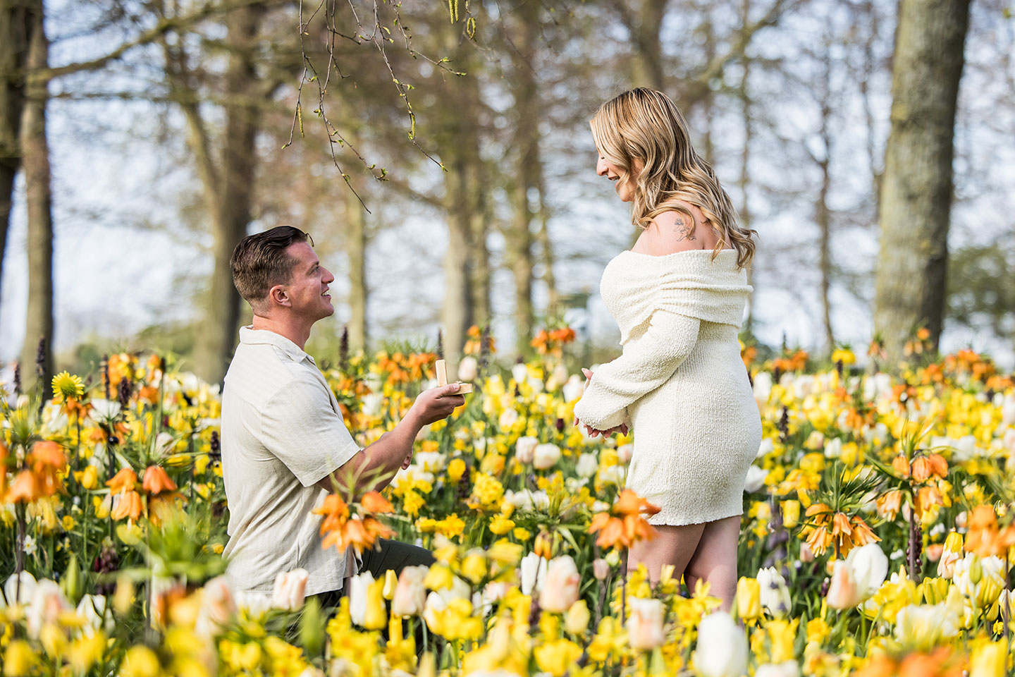 Proposal shoot in Keukenhof gardens