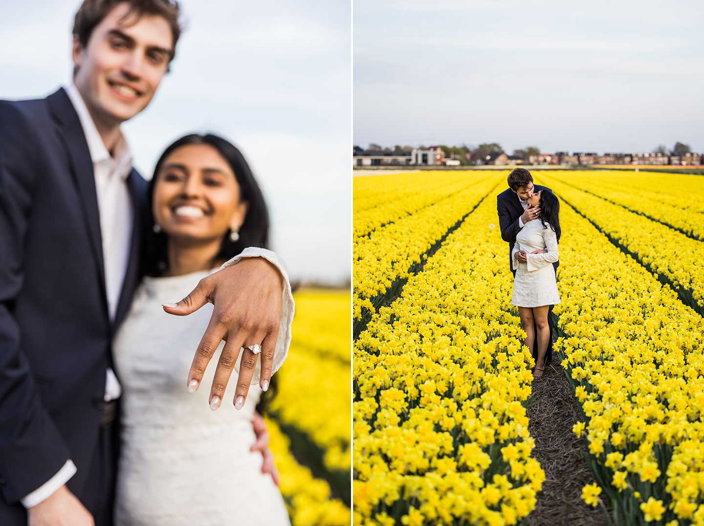 Proposal photography in the tulip fields near Amsterdam