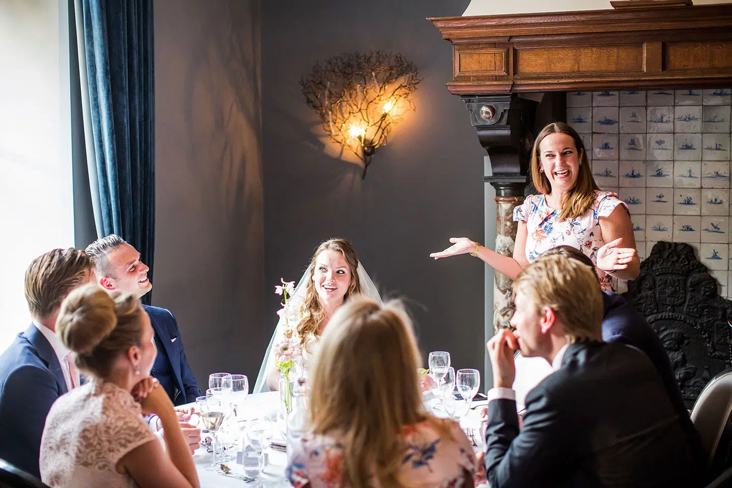 Speeches tijdens een bruiloft bij Landgoed Te Werve