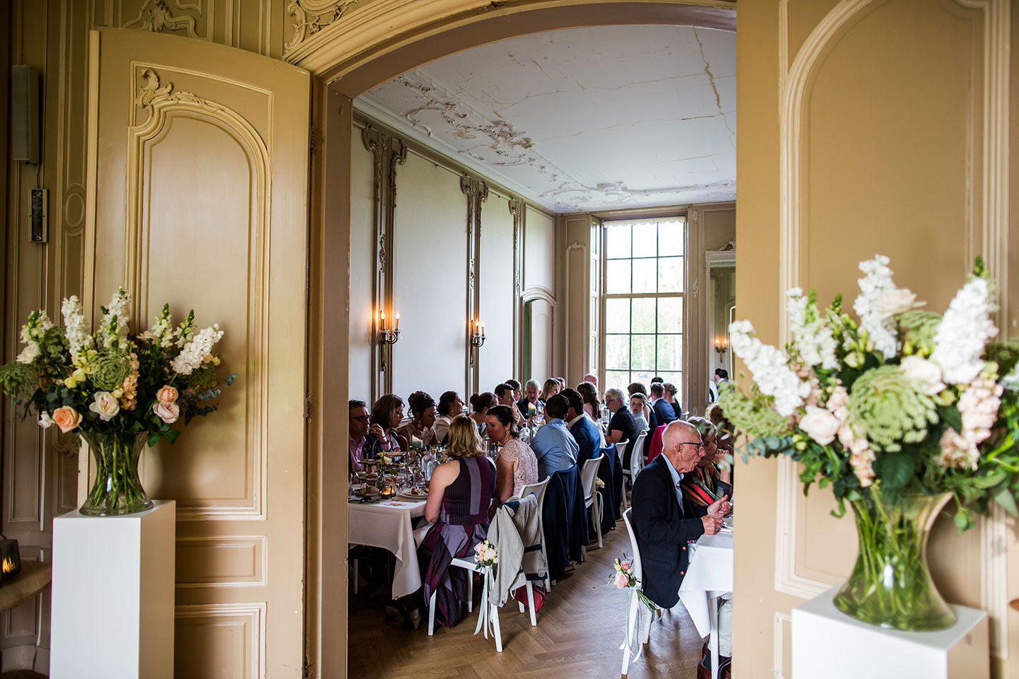 Huwelijksdiner in een van de mooie zalen van Landgoed Waterland