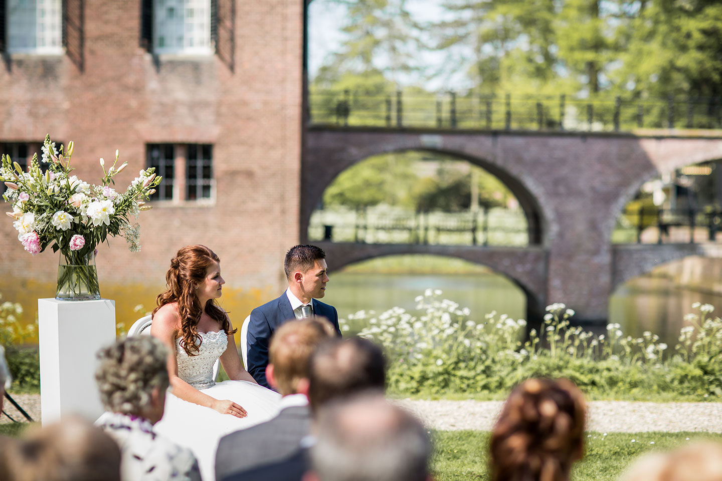 Huwelijk in de tuin van Kasteel Amerongen